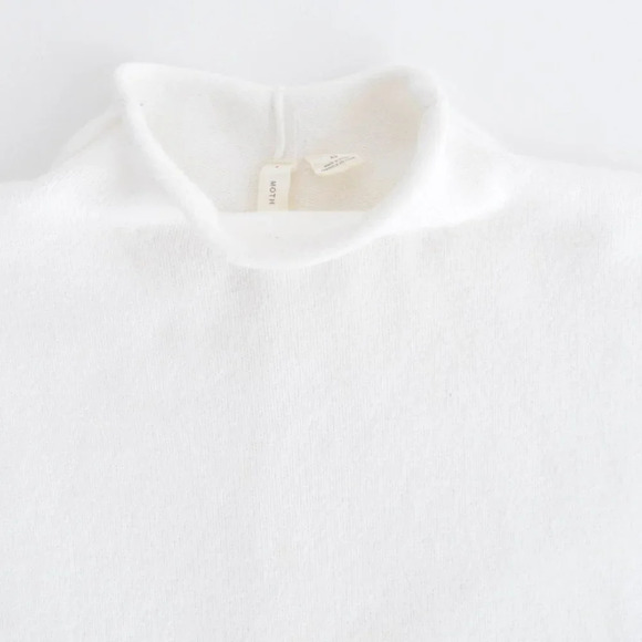 Anthropologie Moth  White Mockneck Knit Sweater Cottagecore XS - Picture 11 of 13